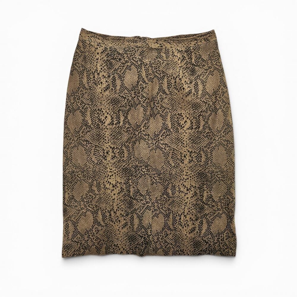 Vintage 70s Roberto Cavalli Leather Snake Skin Printed Pencil Skirt - Medium